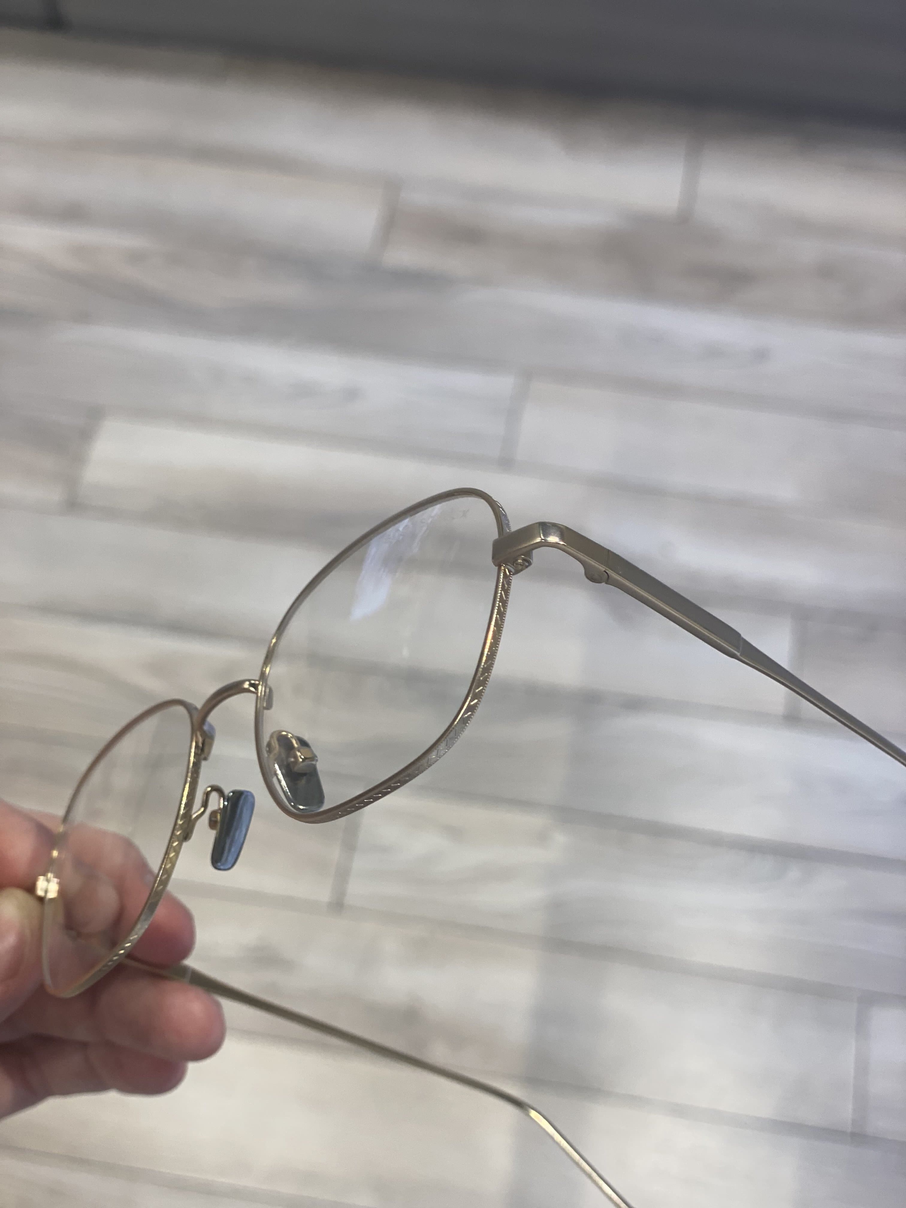 Matte Gold Square Metal Eyeglasses | SPECS