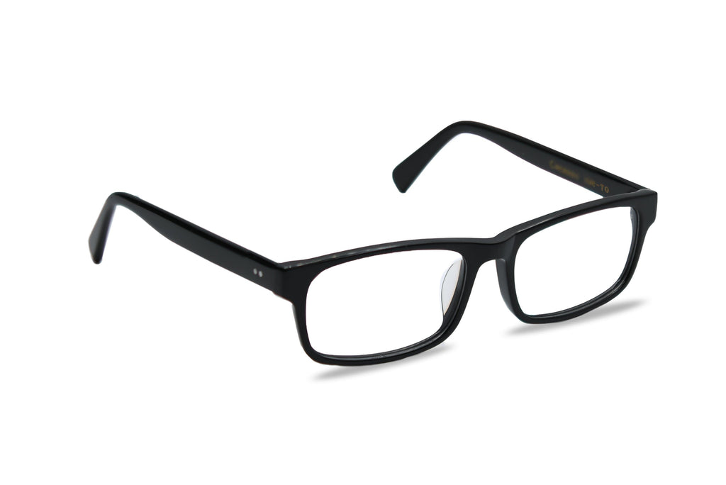 black rectangle glasses